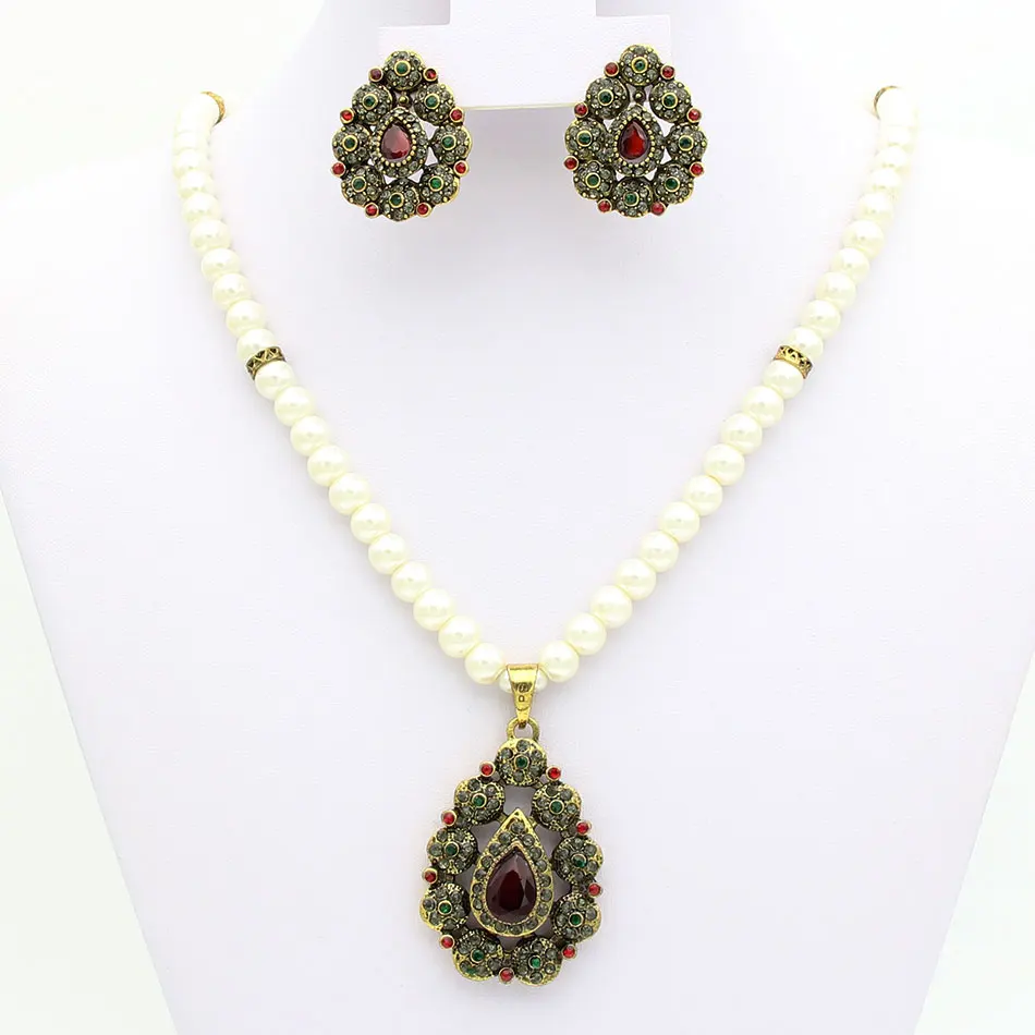 Модные женские ювелирные наборы стразы из бисера Полимерная Серьга ожерелье