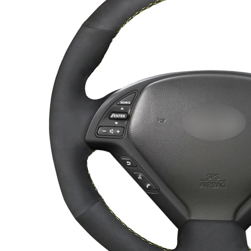 Черная замшевая кожа для Infiniti G G25 G35 G37 EX EX35 EX37 Q Q40 Q60 QX50 (США) 2014 2018|Чехлы на руль| |