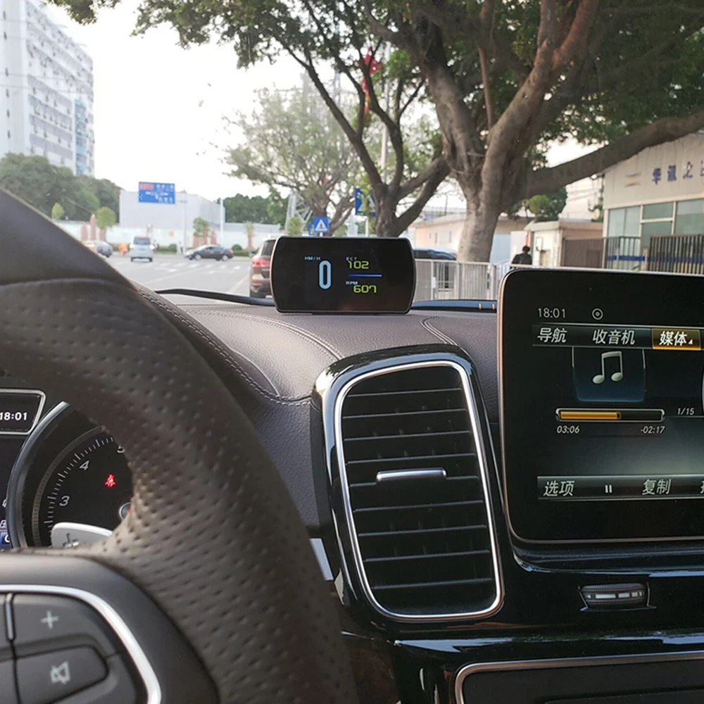 OBD2 HUD Дисплей автомобиля скорость воды Температура Скорость метр дисплей проектор OBDSPACE P12 цифровой бортовой компьютер