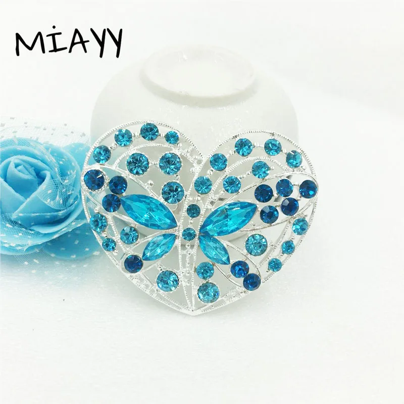 New Vintage Crystal Rhinestone Heart Butterfly Brooch Jewelry Women Clothes Accesseries Silver Golden Bridal Wedding Pins | Украшения и