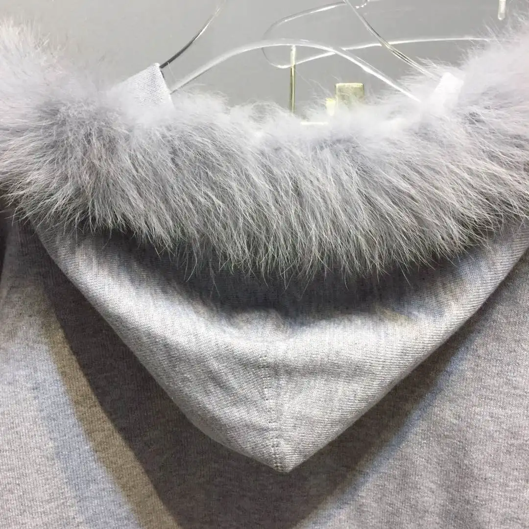 ALPHALMODA Зимние новые трикотажные костюмы куртка с капюшоном из натурального меха вязаные брюки женские модные широкие брюки Chandal Mujer спортивный костюм