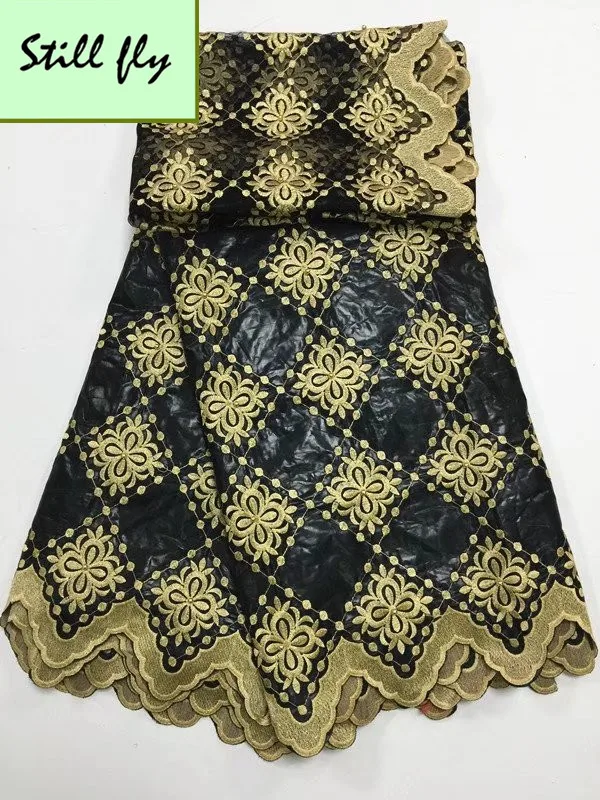 Черный базин богатая ткань французская сетчатая кружевная с бусинами