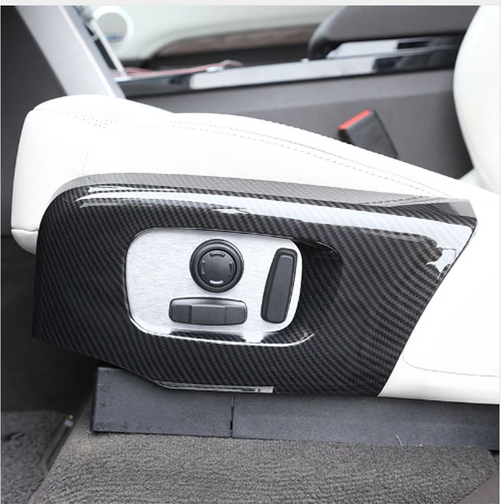 Carbon Fiber ABS Plastic Car Seat Side Frame Trim For Land rover Discovery 5 LR5 2017-18 For Range Rover Velar RR Sport 2018