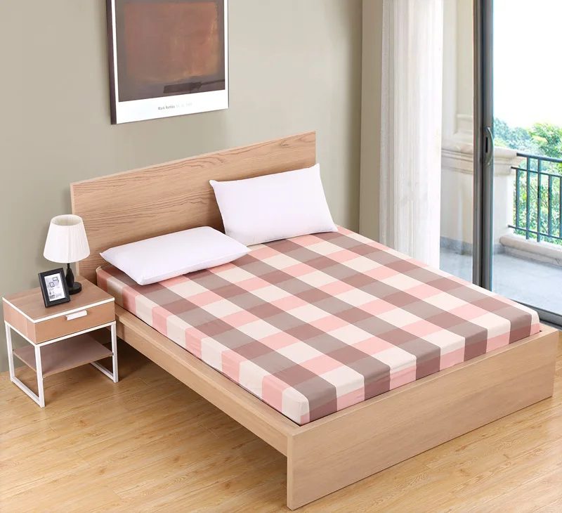 

Folding Mattress Cover Emf Protection Printed Sheet Linen with Elastic Band Grippers Plaid Blanket Fitted Sheet Cotton Bed Mat