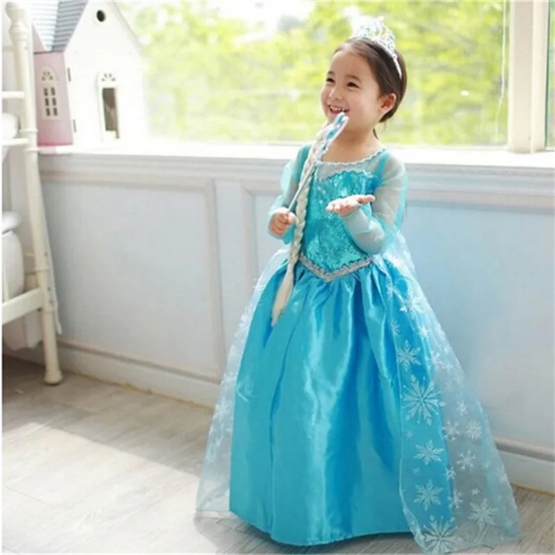 Fantasia Vestidos Girl Cosplay Dress Princess Sleeping Beauty Dresses For Girls Holiday Halloween Anna Elsa Role Play Costume | Детская