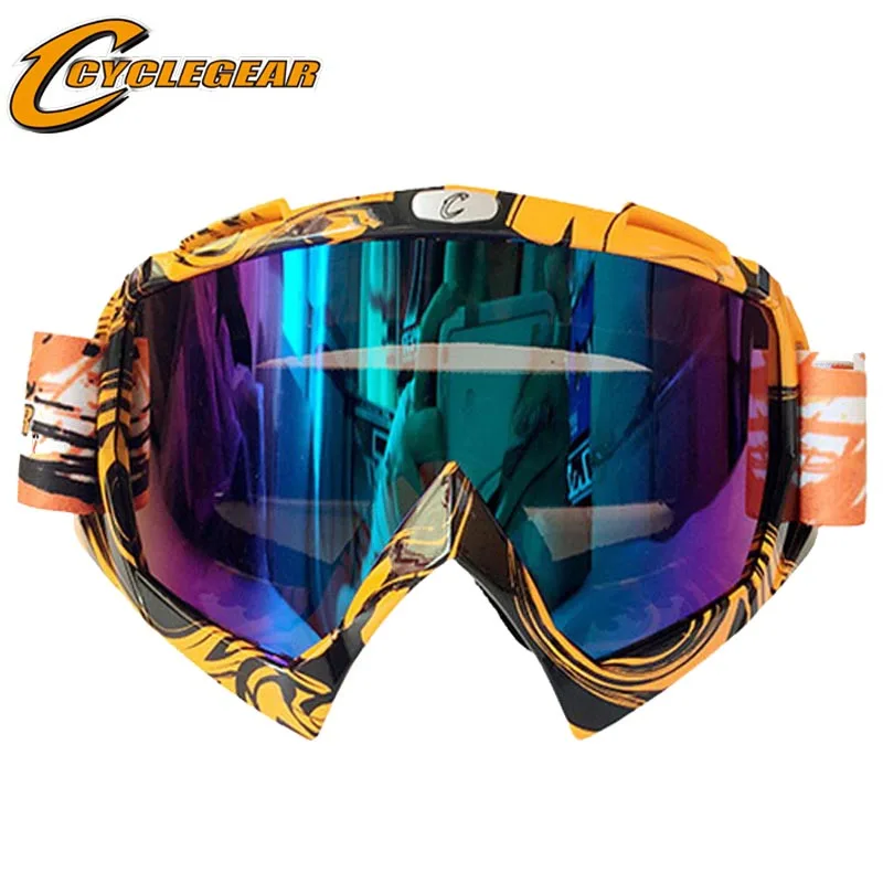 2019 New Cyclegear off-road motorcycle goggles Outdoor sports beach climbing ski Windproof dust-proof CG08 Green orange | Автомобили и