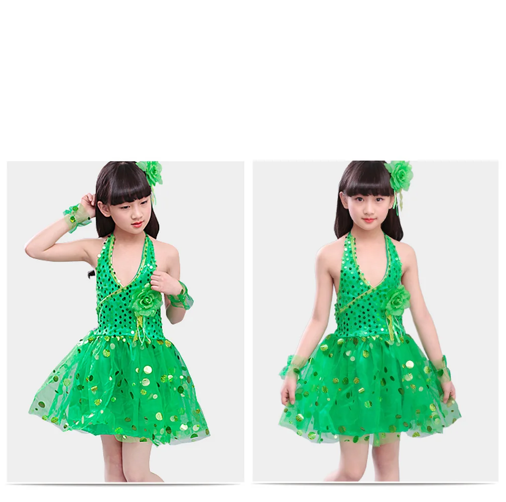 Cheap-beautiful-clothing Halter Sequin Dot Children Dress for Prom Beautiful Yellow Pink Blue White Kids Party Frocks Girls | Детская