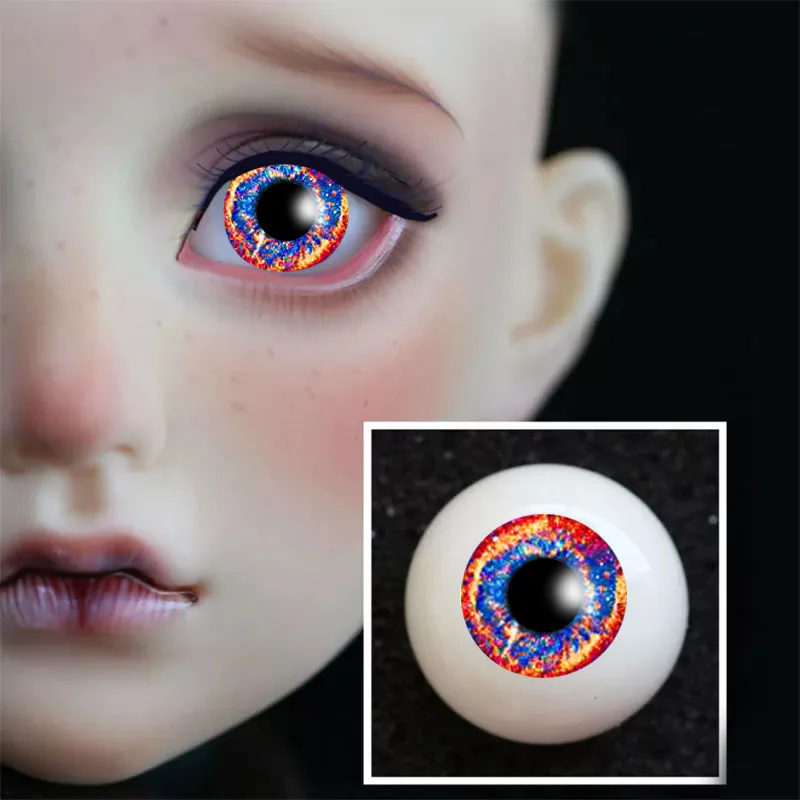 Новинка 1 пара DIY акриловые BJD глаза огненные красные синие мутиколоры 12 мм 14 16 18 20