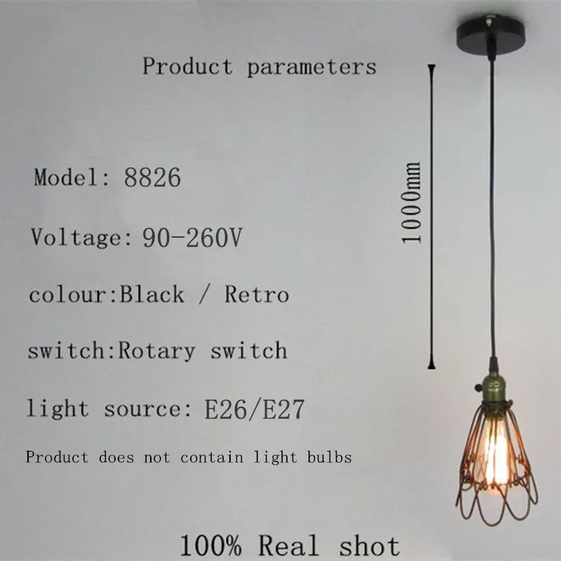 Винтаж промышленный подвесной светильник в стиле ретро Эдисон E27 держатель