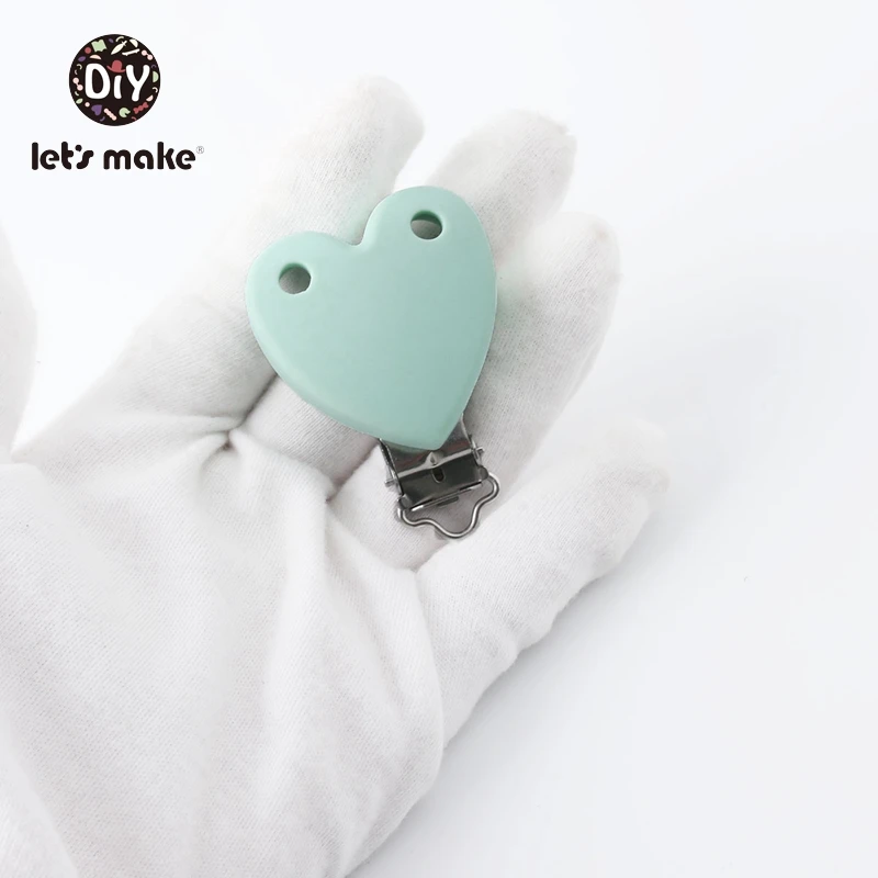 Зажимы для пустышек в форме сердца из пищевого силикона не содержит бисфенола |