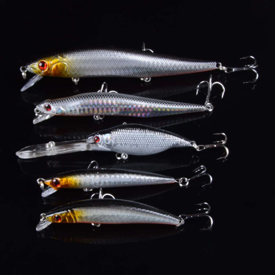 

5 шт., смешанные 5 моделей, приманка Minnow для рыбалки, isca, искусственная воблер, pesca bass, рыболовные снасти для ловли карпа с 3D глазами