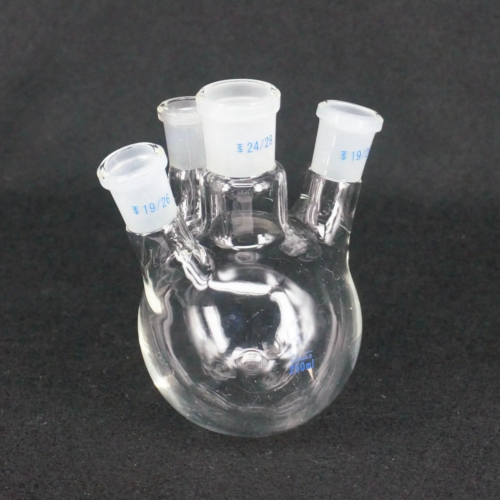 

250ml Laboratory Borosilicate Glass 24/29 Joint Glass Flask round bottom with four necks