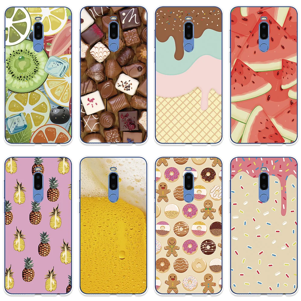 Phone Case For Meizu 15 Lite 16 16th Plus 16X 16S X8 Cover Fruit Chocolate Patterned Silicone Note 8 9 Pro 6 7 |