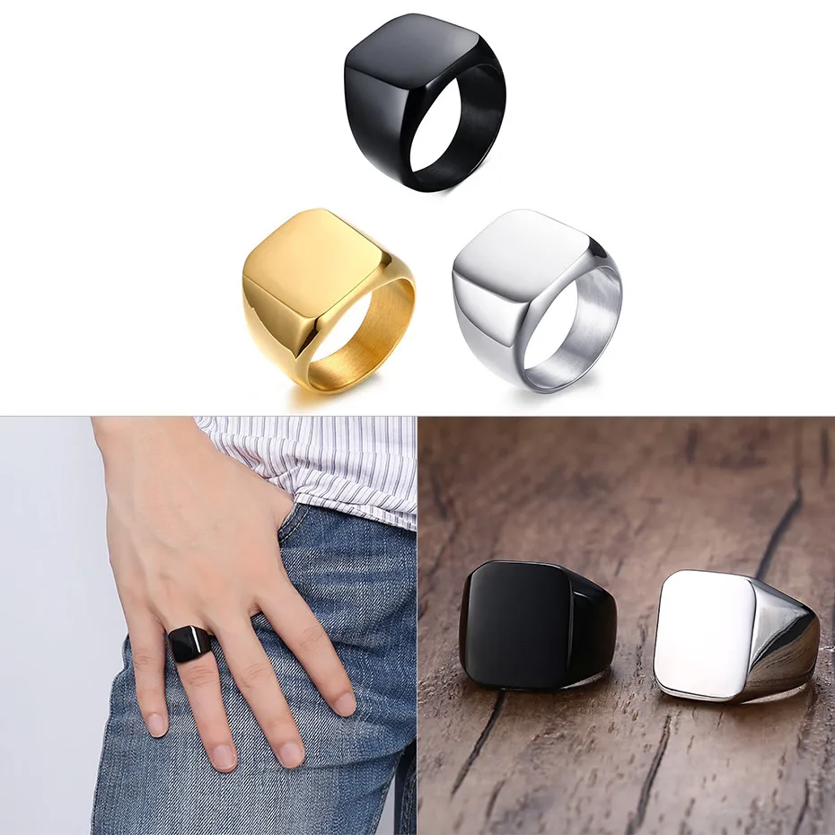 Relodi три цвета мужские кольца из нержавеющей стали кольцо Мужские простые гладкие