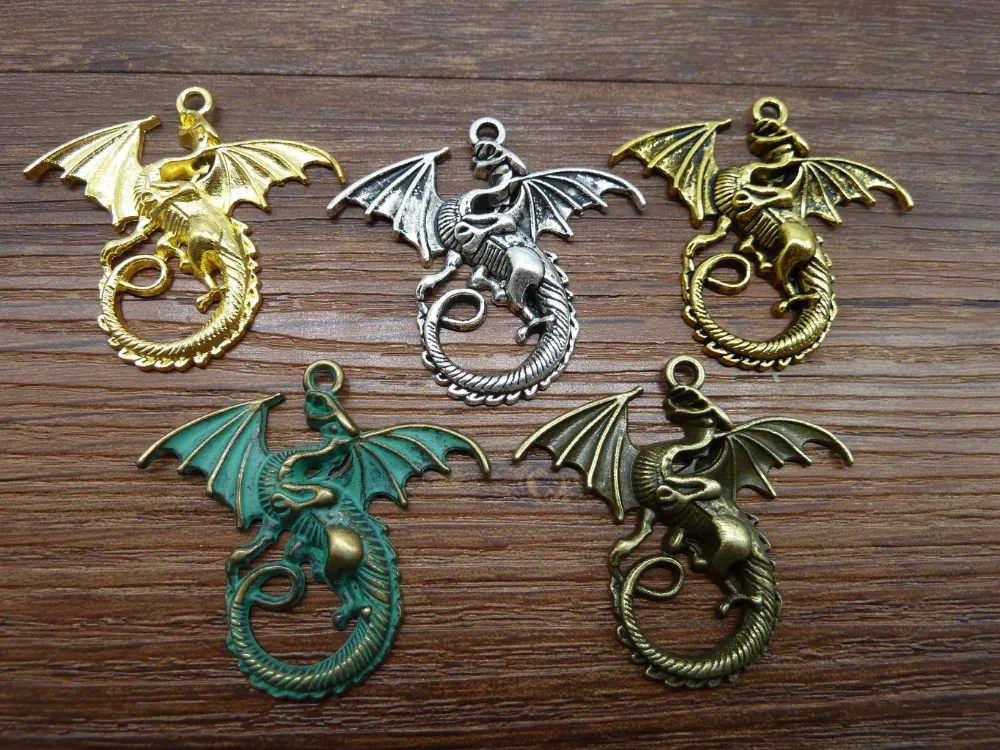 

10pcs/30pcs Retro style alloy lovely Fantasy dragon Charm pendant 6698