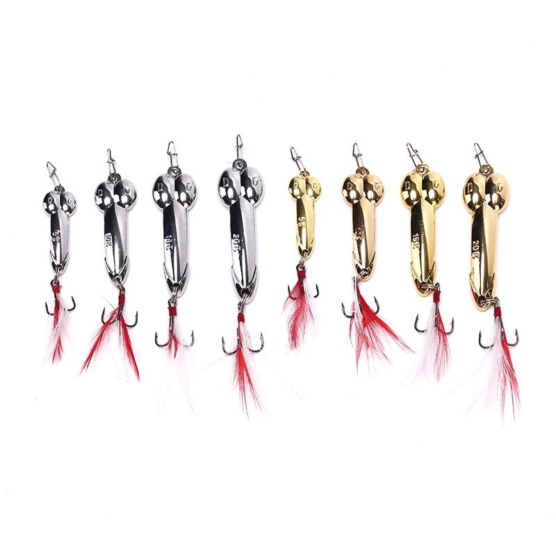 Серебряная Золотая ложка приманка для рыбалки металлическая пениса рыболовные