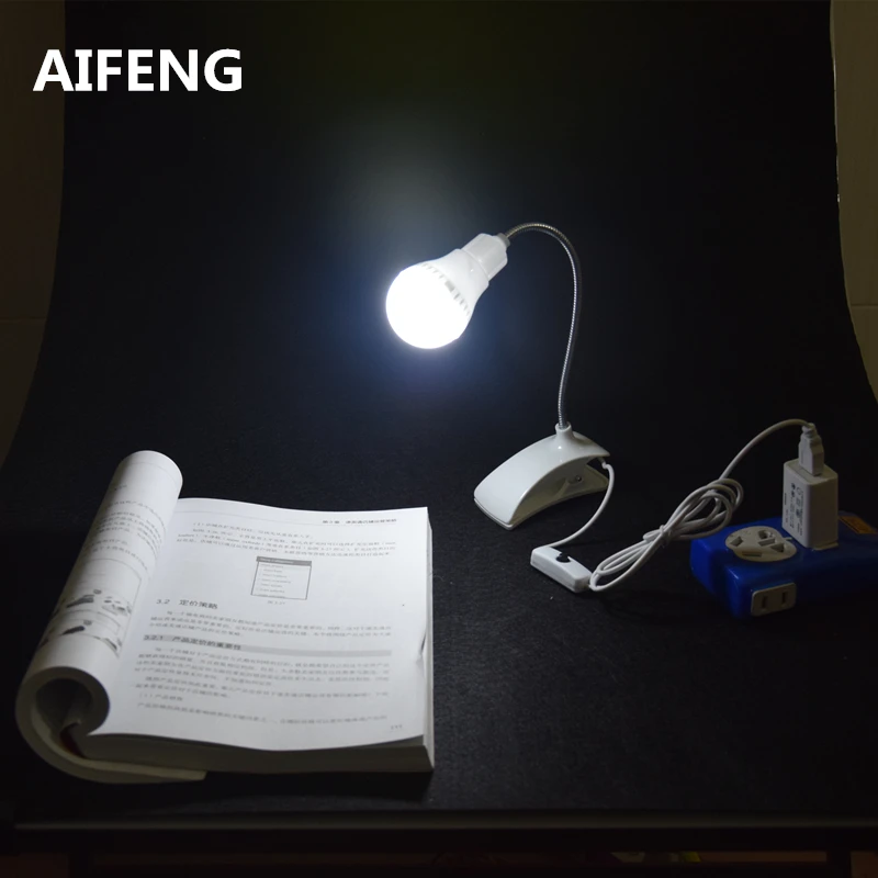 

AIFENG Gift USB Lamp Clip LED Night Lamp Portable Mini Night Light For Laptop Keyboard Children Eye Protection Desk Lamp white
