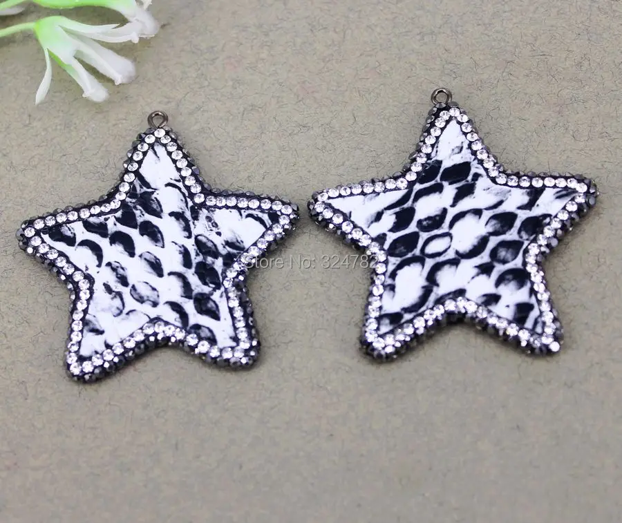 10 шт Змеиный узор звезда кулон проложенные хрустальные стразы Шарм для