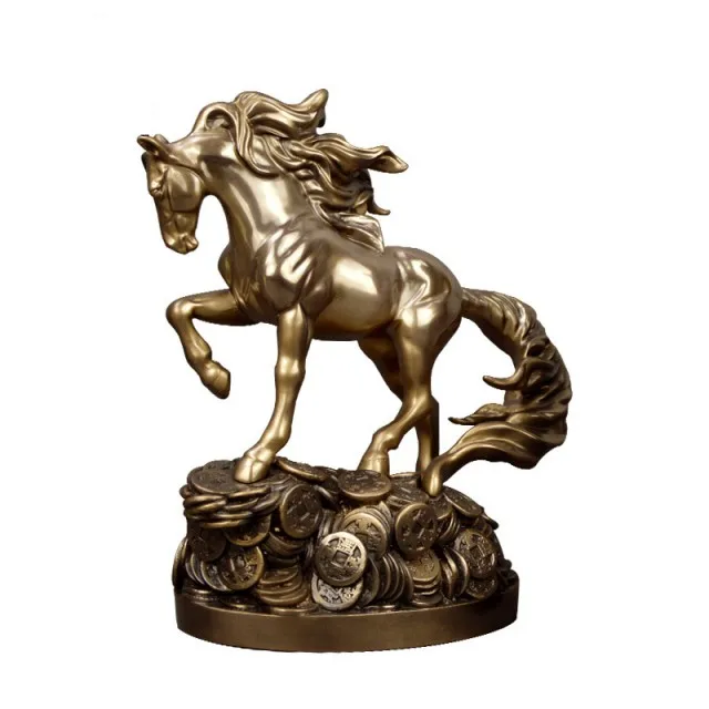 Bronze color Творческий смолы статуэтка «Лошадь» Скульптура Винтаж фигурки Современный домашний декор в виде геометрических фигур ремесла промышленные украшения Украшение с животными - Цвет: Bronze color