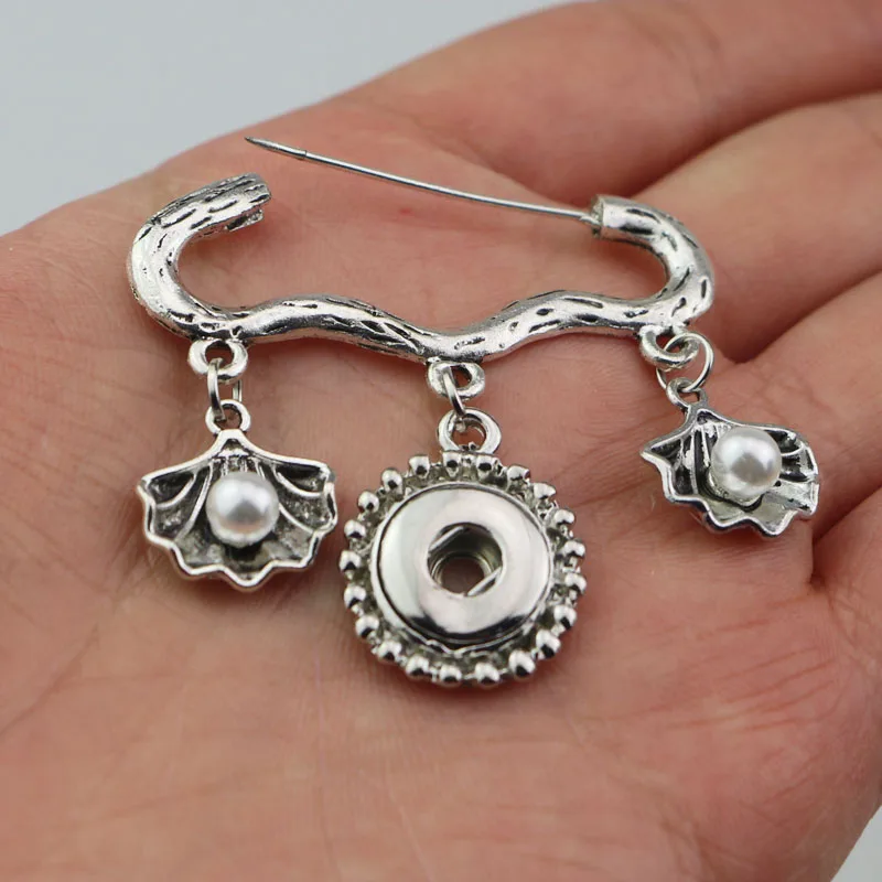 Новая трендовая металлическая брошь на кнопке простой вывод подходит для 18 мм