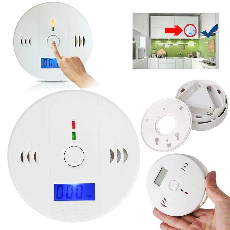 LCD CO Carbon Monoxide Poisoning Sensor Work alone Built-in 85dB siren sound Independent Alarm Warning Detector Tester | Безопасность и