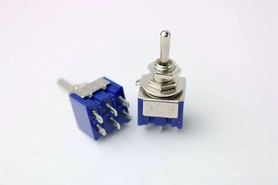 5 шт. MTS 203 вкл/выкл/вкл 3 Way Блокировка Мини тумблер переменного тока 3A 250V 6A 125V Синий