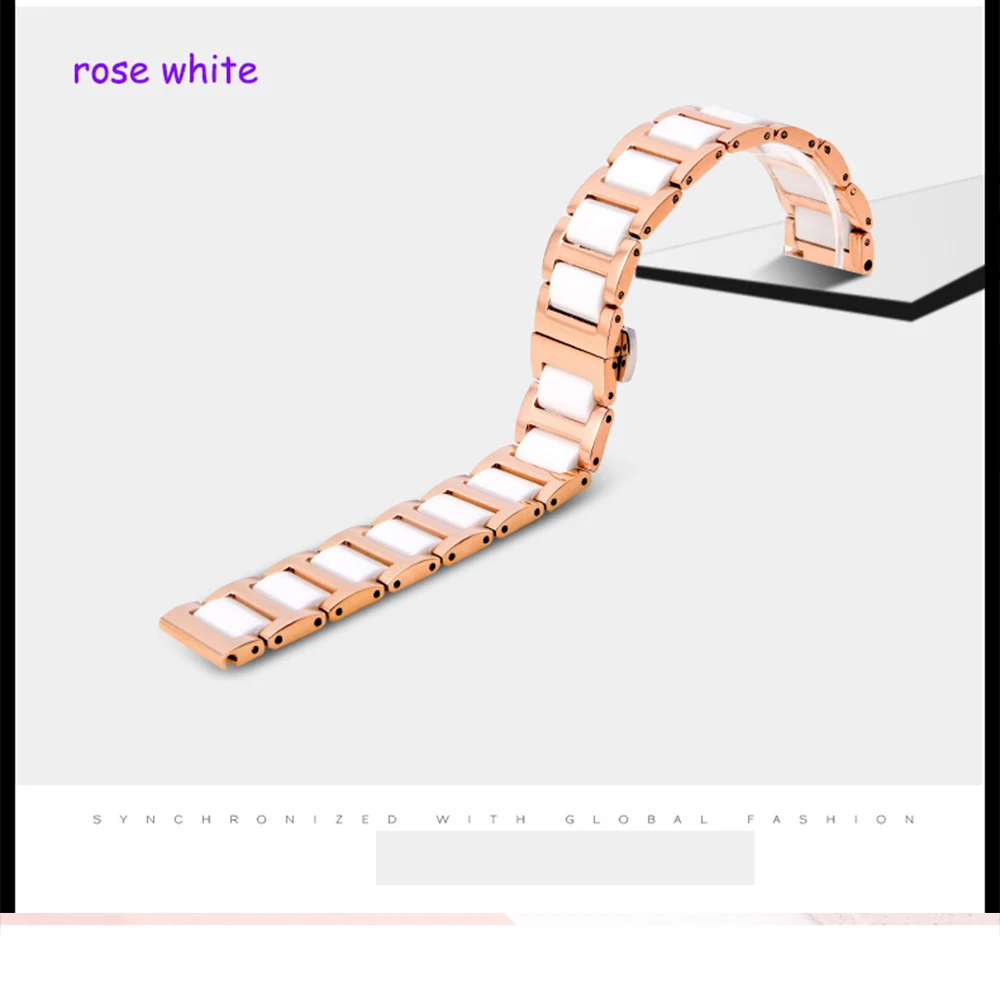 Fashion Ceramic Wristwatch Straps 316L Stainless Steel Watchband 14mm 16mm 18mm 20mm 22mm Ceramic Wristbands Watch Accessories