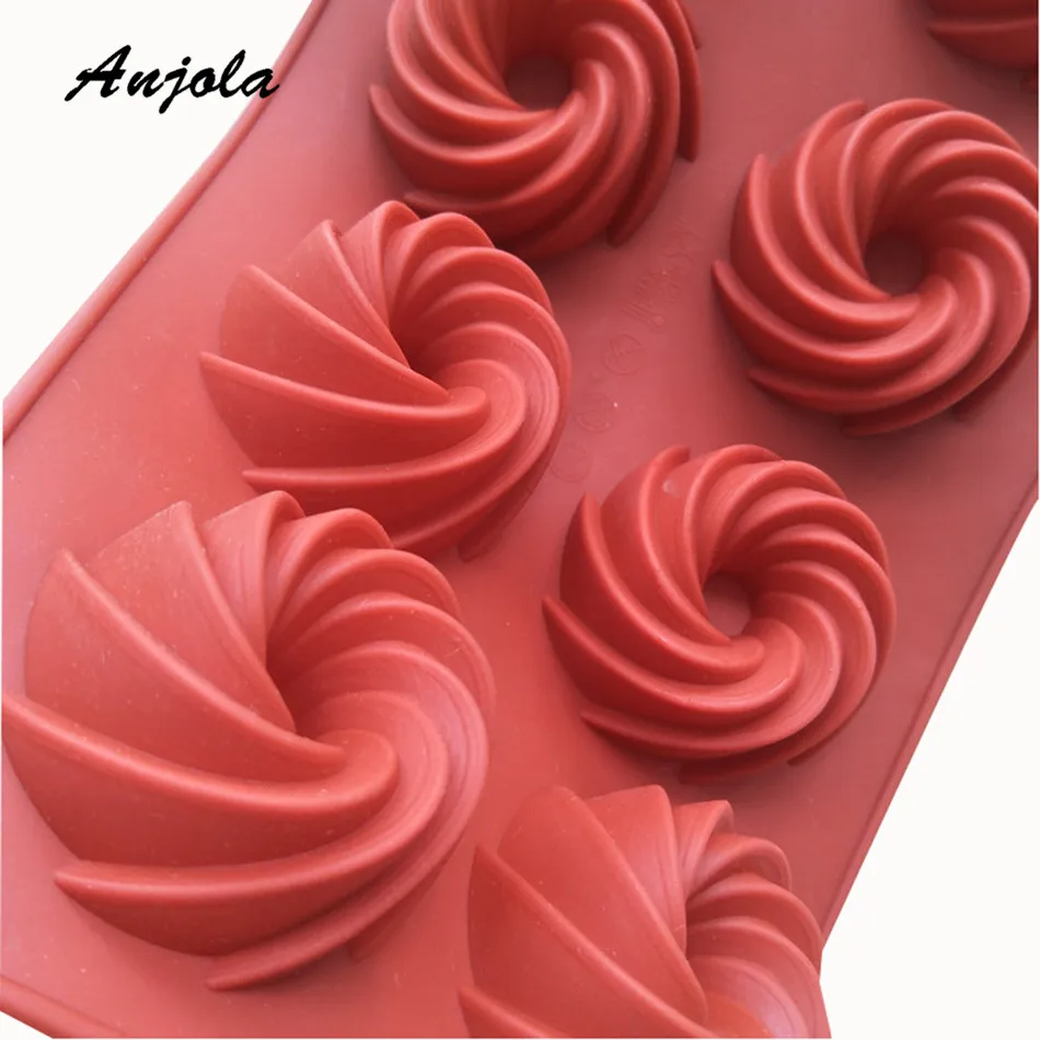Anjola Creative Round Vortex Shape Cake Mold Liquid Silicone Chocolate Fondant Pastry Decoration Tool BD-164 | Дом и сад