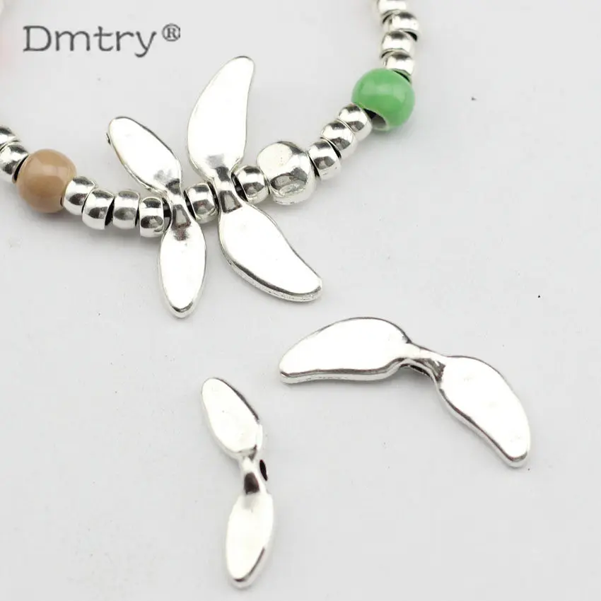

Dmtry 5pcs Ancient Silver DIY Handmade Findings Dragonfly Bracelet Pendant Jewelry Charms Making Beads Zinc Alloy Bead BB0032