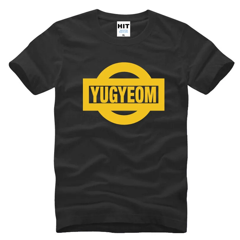 GOT7 YUGYEOM Мужская футболка с принтом 2016 новая хлопковая Повседневная коротким