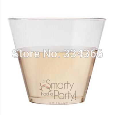 

100pcs/lot Party Festival Plastic Wine Cup Disposable Plastic Drinkware 9 oz Clear Cup Free Shipping
