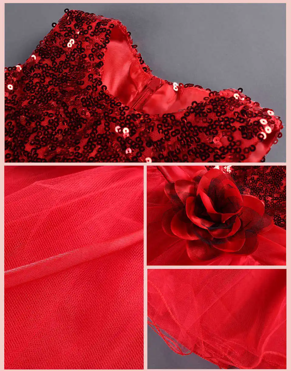 Girls Dresses Flower Dress For Girl Red Wedding Princess Baby GD31126-1 | Детская одежда и обувь