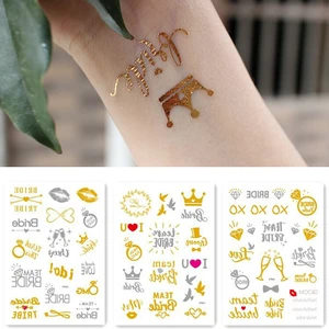 Надпись tribe для сборной, временная татуировка золотого и серебряного цвета, Металлическая стрелка, украшение для свадьбы или вечеринки