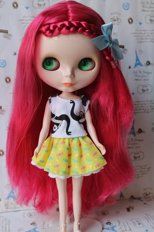 Кукла Blyth телесные куклы светло-розовые прямые волосы 30 см общее тело DIY подходит