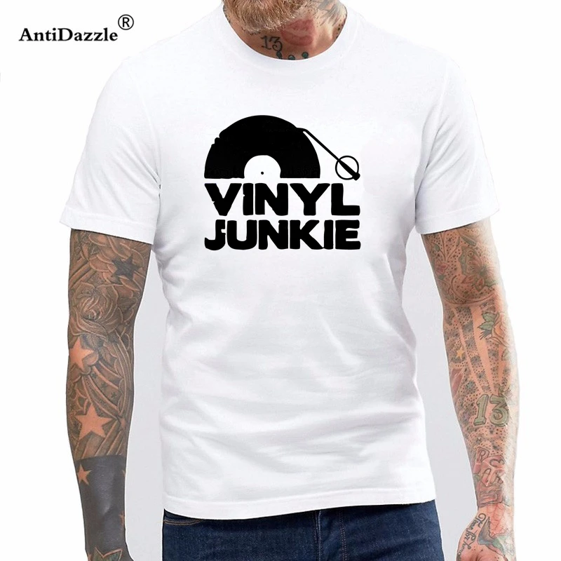 Антибликовая виниловая футболка Junkie музыка Dj запись забавный подарок на день