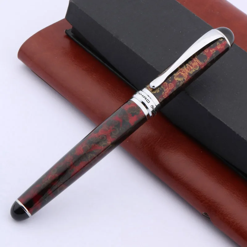 Jinhao Красный Ледяной цветок 750 Серебряная отделка перо для каллиграфии перьевая