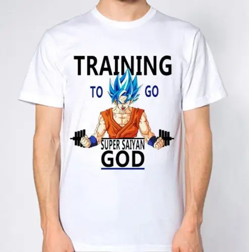 Обучение чтобы идти Супер Saiyan новая футболка Бодибилдинг Тренажерный Зал Мышцы