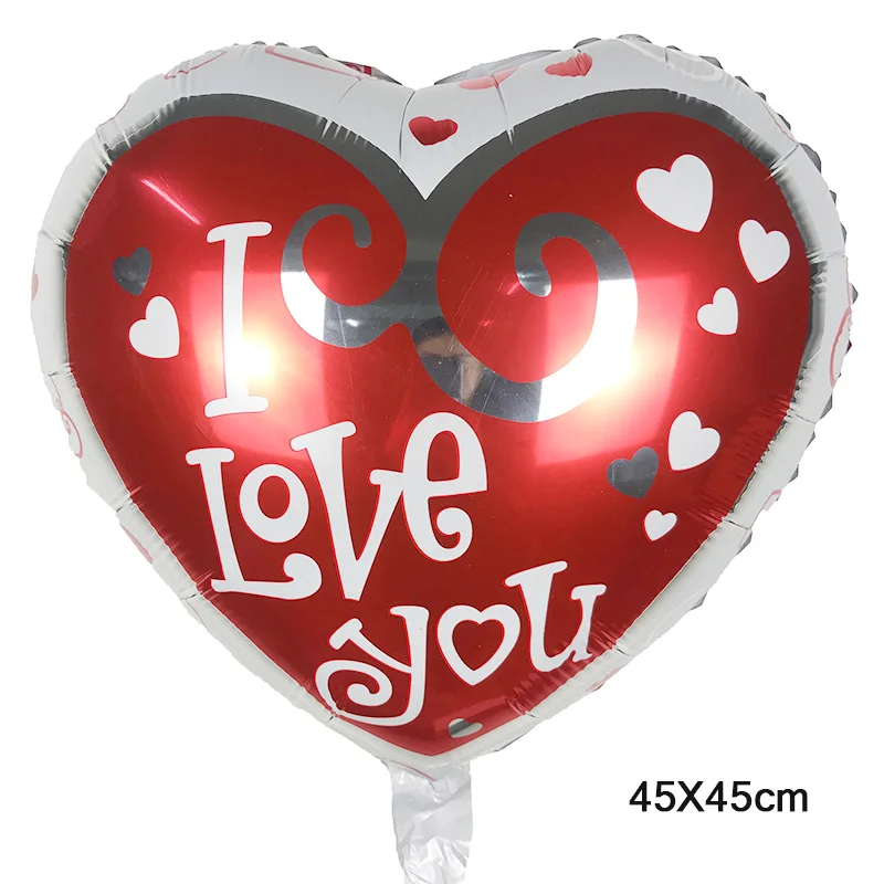 50 шт 18 дюймовые воздушные шары в форме сердца I Love You фольгированные гелиевые