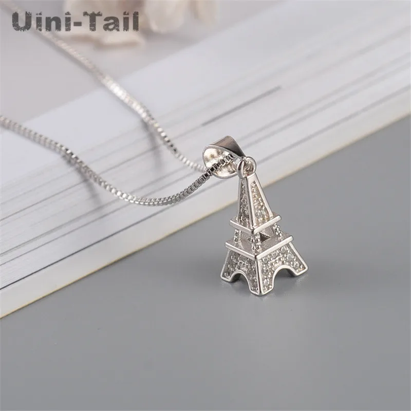 

Uini-Tail hot new 925 sterling silver Korean fashion temperament iron tower micro-inlaid necklace fashion tide flow ED067