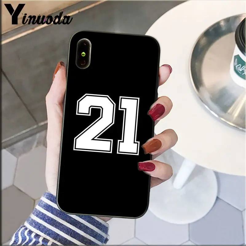 Yinuoda черная буква и номер Coque Оболочка Чехол для телефона для Apple iPhone 8 7 6 6S Plus X XS MAX 5 5S SE XR крышка