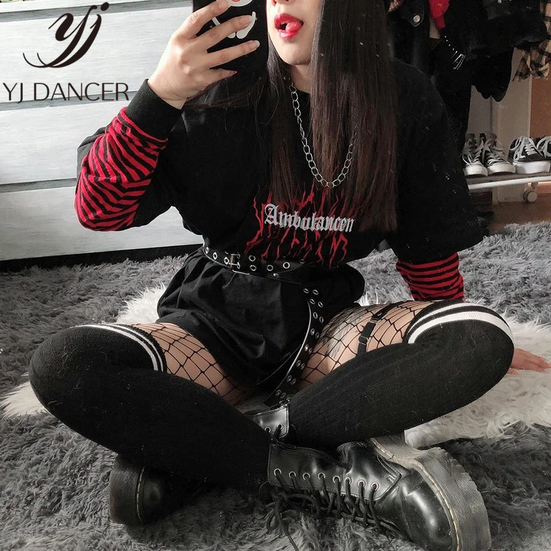 Женская футболка в стиле Instagram контрастных цветов с отражающим принтом свободная
