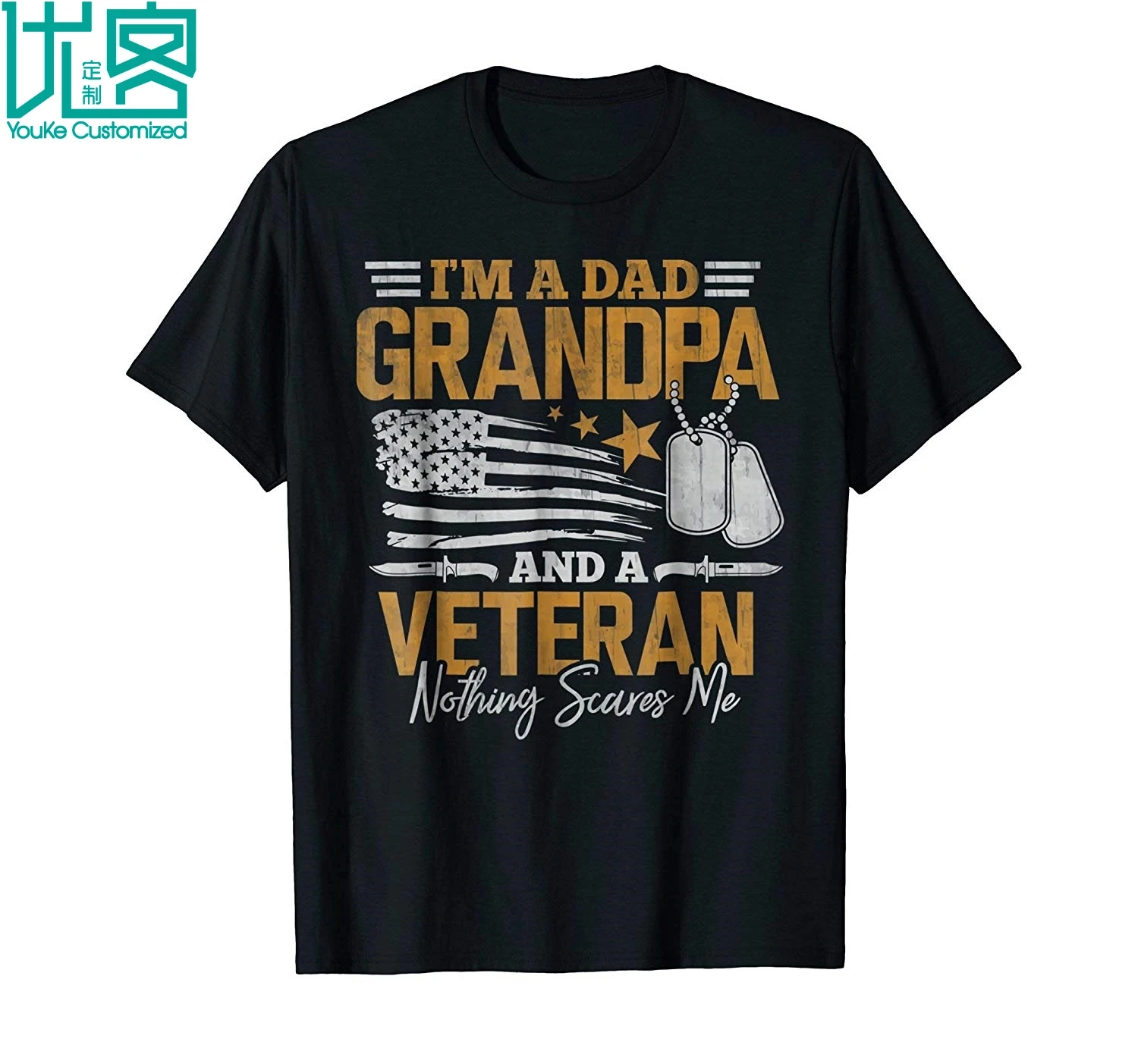 Рубашка с ветеранами I M A Dad Veteran патриотическая Мужская футболка коротким рукавом