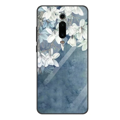 Небесно-голубой Чехол из закаленного стекла для Xiaomi Mi 9 T 9 t, Мягкая силиконовая задняя крышка для Xiaomi Mi 9 T, чехол для телефона с рисунком из мультфильма s для Xiaomi Mi 9 T - Цвет: Небесно-голубой