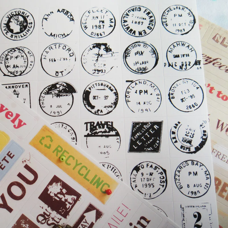 6 листов/Партия DIY Скрапбукинг винтажные наклейки с алфавитом для дневника