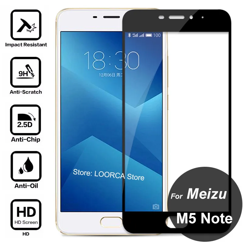 Для Meizu M5 Примечание полное покрытие Экран протектор 9 H закаленное Стекло