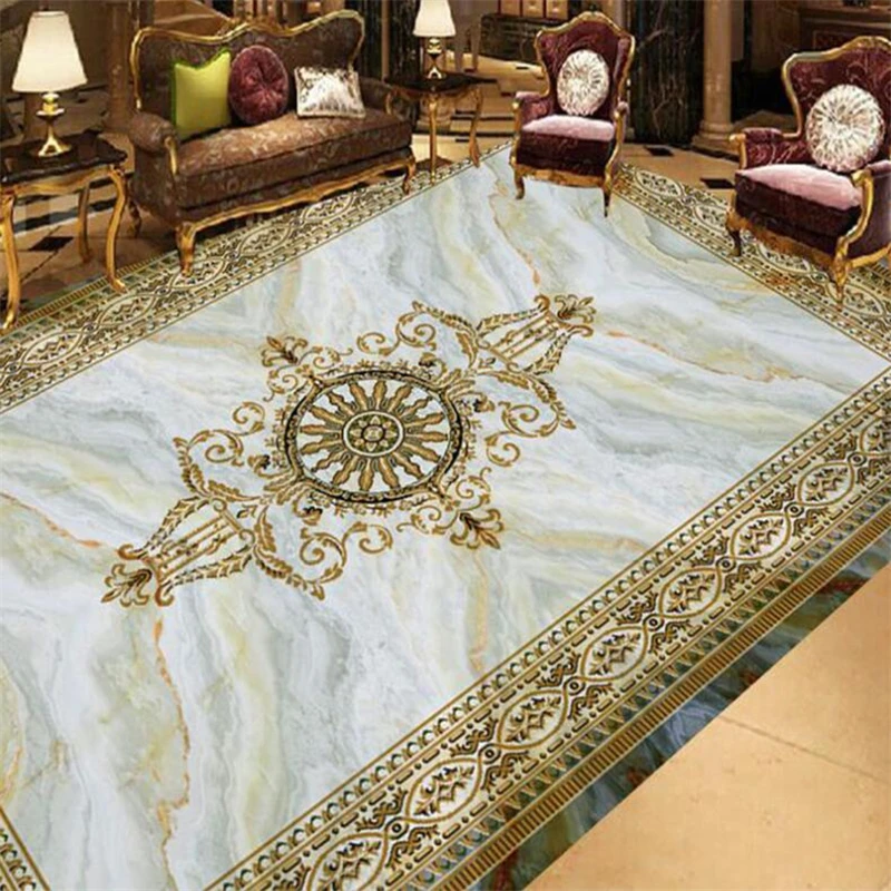 Пользовательские 3d Пол Европейский стиль ковер паркет пол живопись гостиная