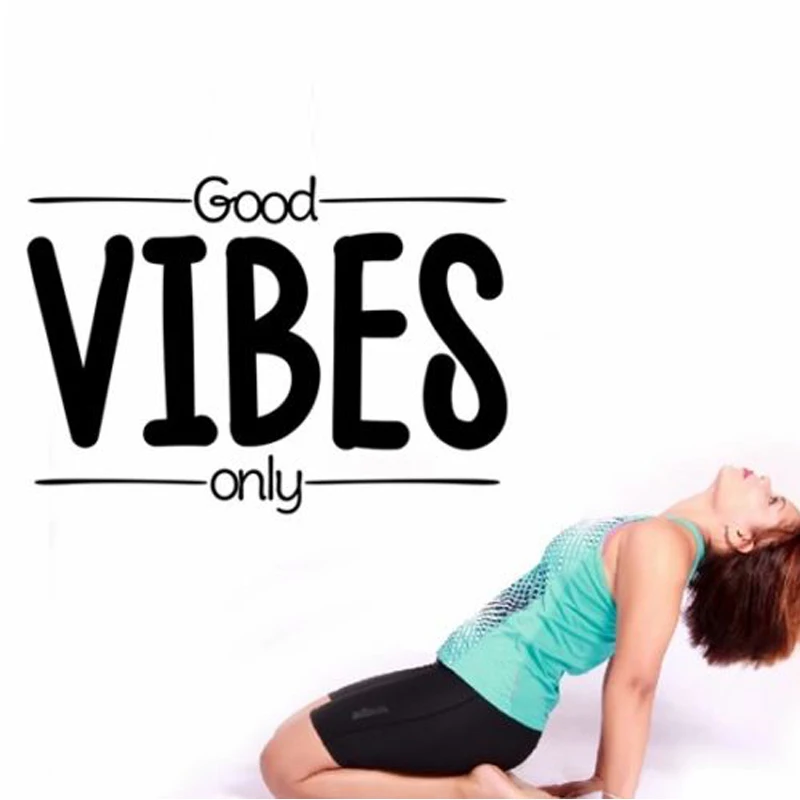 Большие буквы Vibes съемные настенные наклейки для фитнес-зала художественный