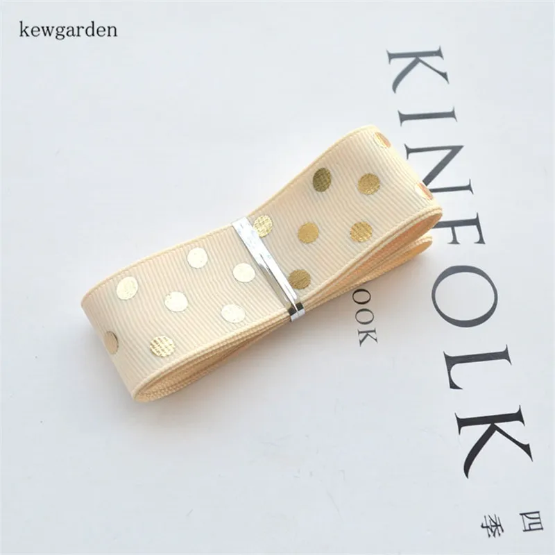 Kewgarden DIY бантик для волос Аксессуары горячее тиснение Точки Grosgrain ленты 1 "25 мм