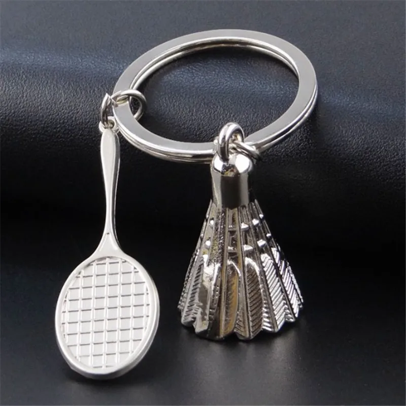 Металлический креативный брелок для ключей бадминтона моделирования мужской