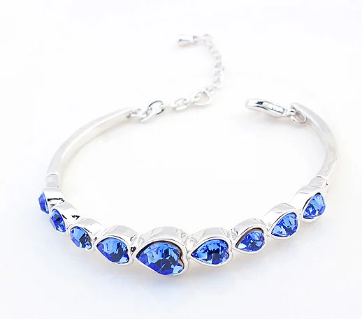 Акция Новый Кристалл от Swarovski Шарм Сердце браслет силивер цвет браслеты для